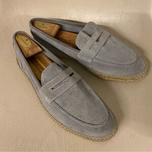 Castañer Nacho suede leather penny loafers Espadrilles gray men size euro 43